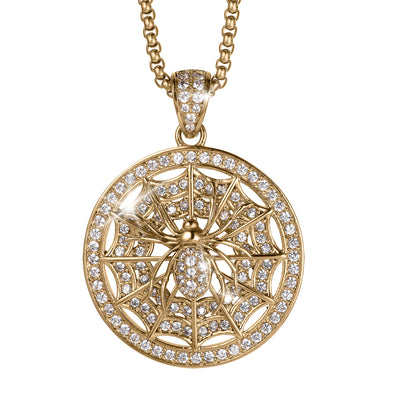 The Webmaster Pendant gold spider web jewelry necklace with sparkling stones and intricate detailing Up To 75% Off Retail