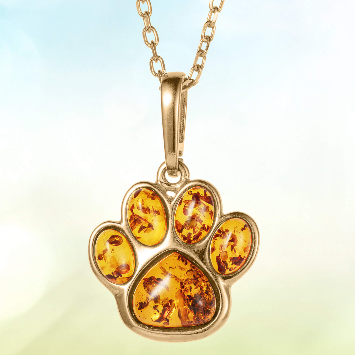 Daniel Steiger Baltic Amber Golden Paw Pendant