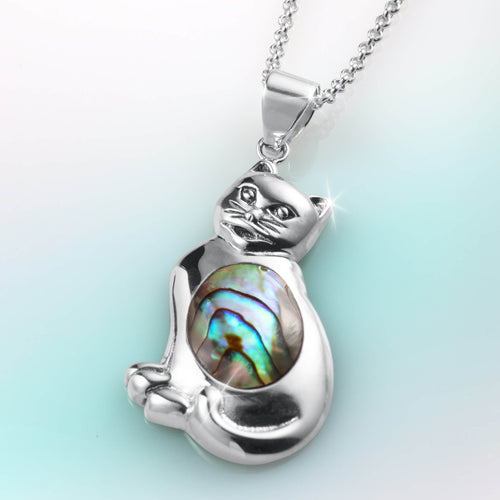 Daniel Steiger Abalone Cat Pendant