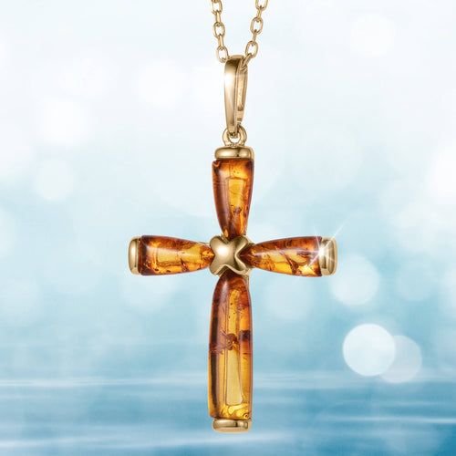 Amber Spirit Cross Pendant