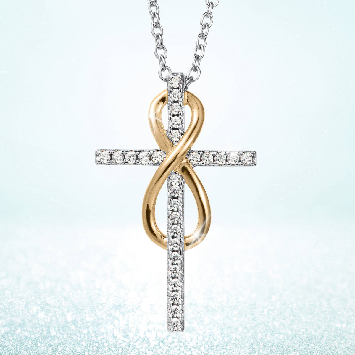 Golden Infinity Cross Pendant