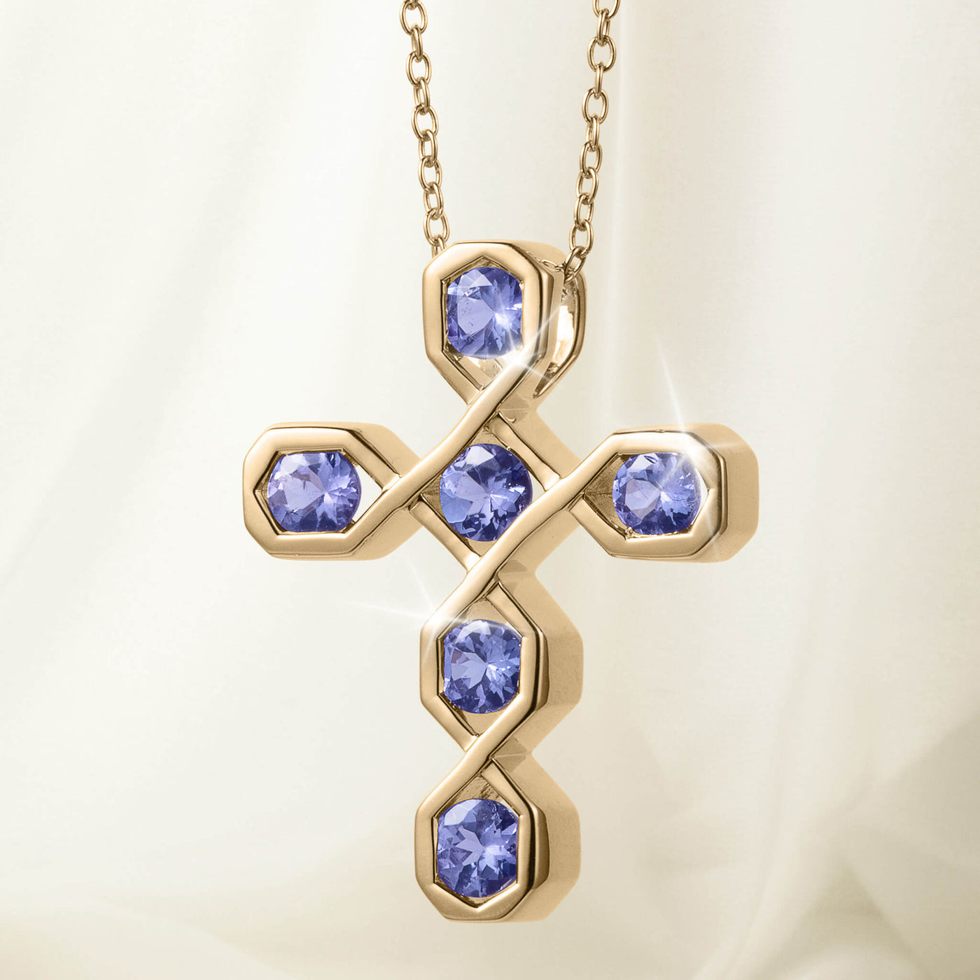Amani Tanzanite Cross Pendant