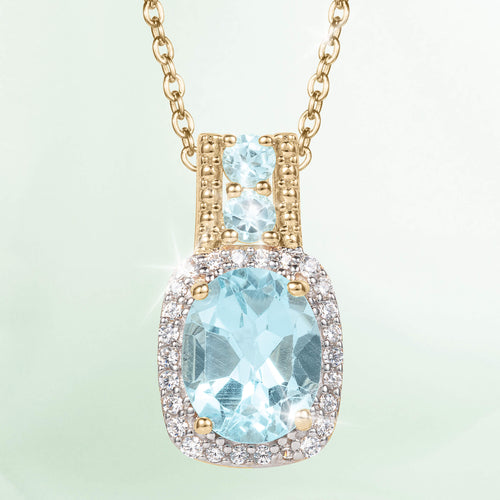 Daniel Steiger Golden Serenity Blue Topaz Pendant