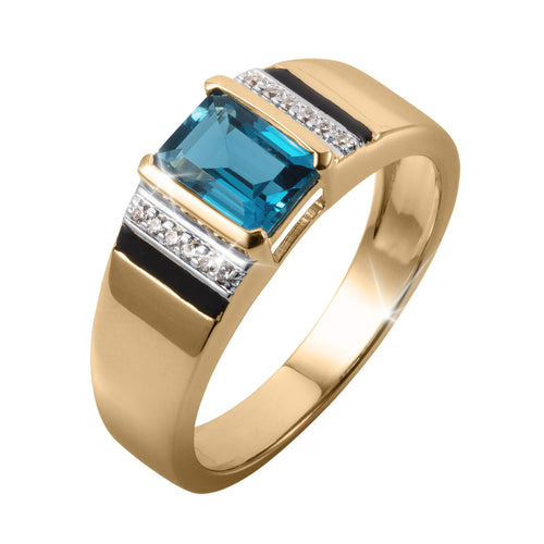 Knightsbridge London Blue Topaz Men’s Ring
