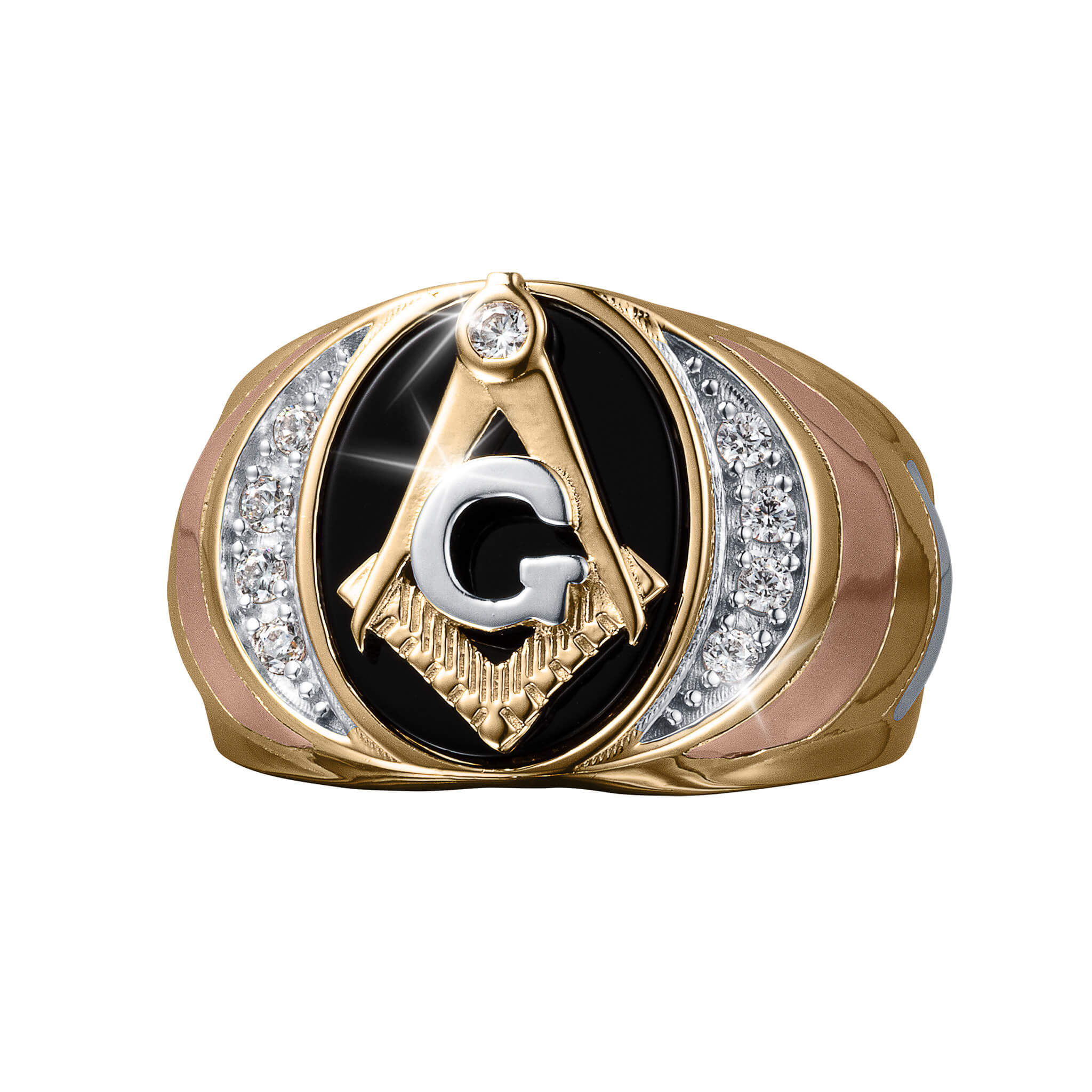 Daniel Steiger Onyx Brotherhood Freemason Men's Ring