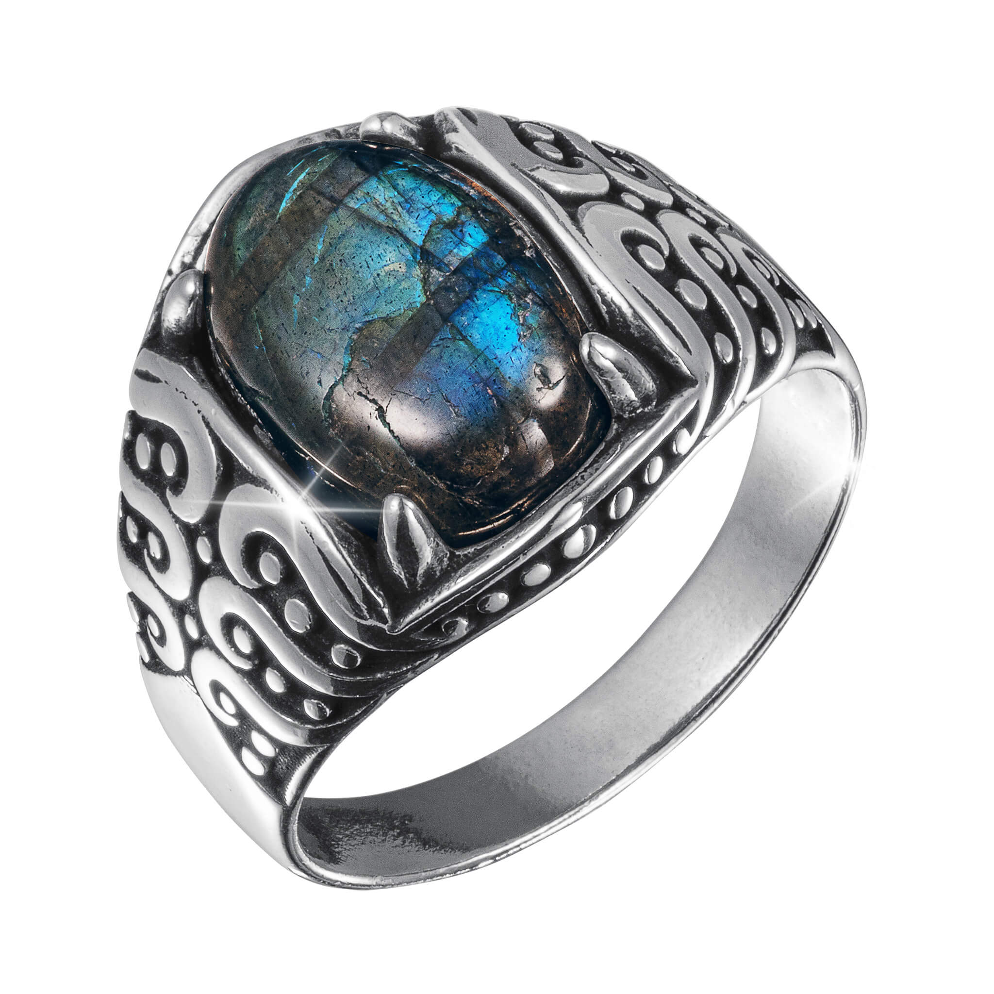 Daniel Steiger Arctic Edge Labradorite Men's Ring