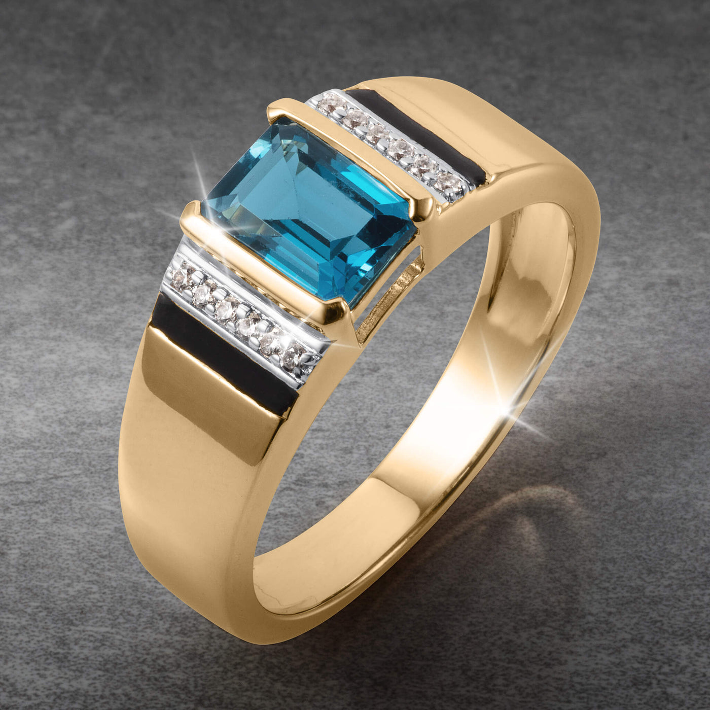 Knightsbridge London Blue Topaz Men’s Ring