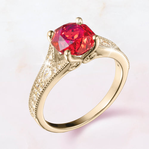 Enchanted Rose Red Ladies Ring