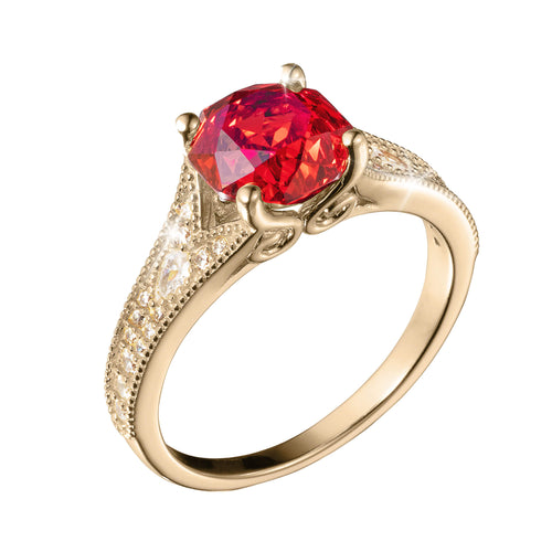 Enchanted Rose Red Ladies Ring