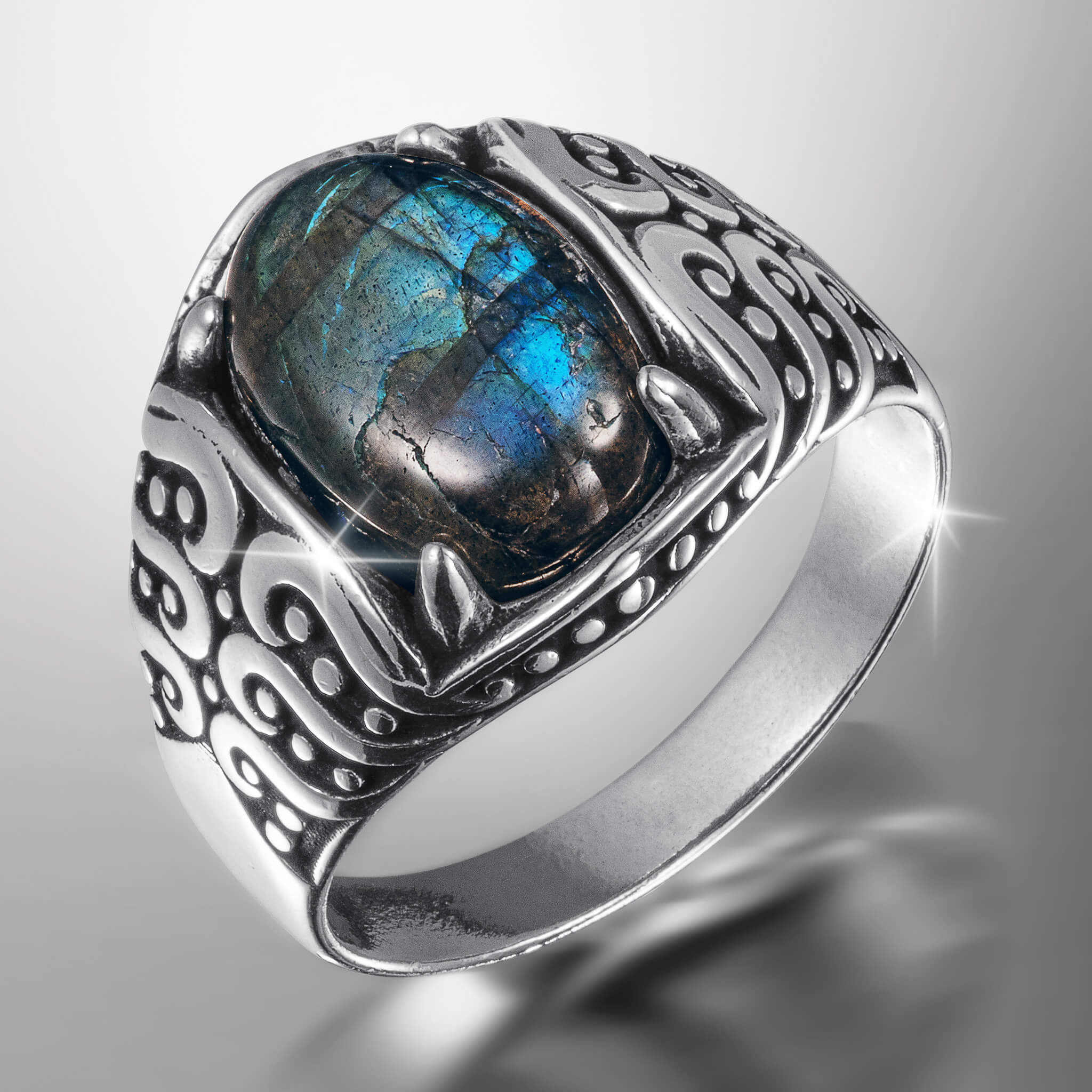 Daniel Steiger Arctic Edge Labradorite Men's Ring