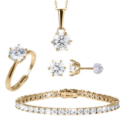 Golden Stardust Moissanite 4-Piece Collection