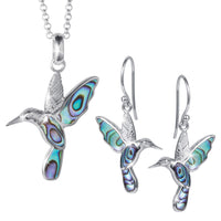 Abalone Rhodium Hummingbird Collection