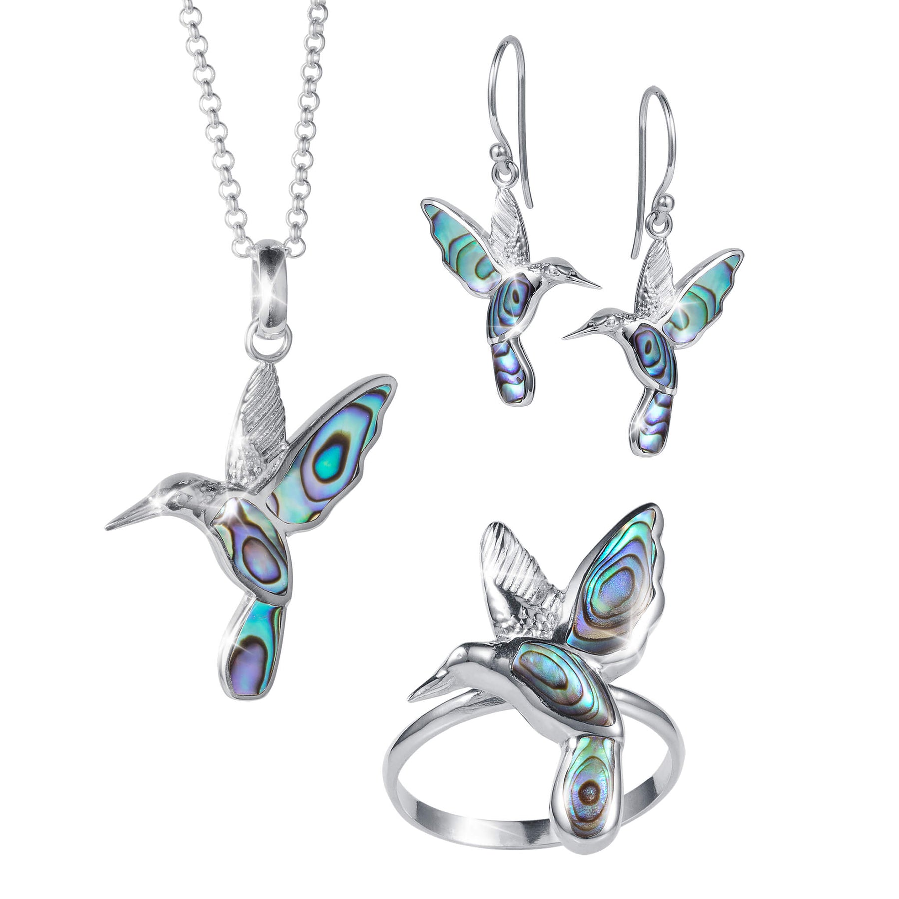 Abalone Hummingbird 3 Piece Set | Timepieces International