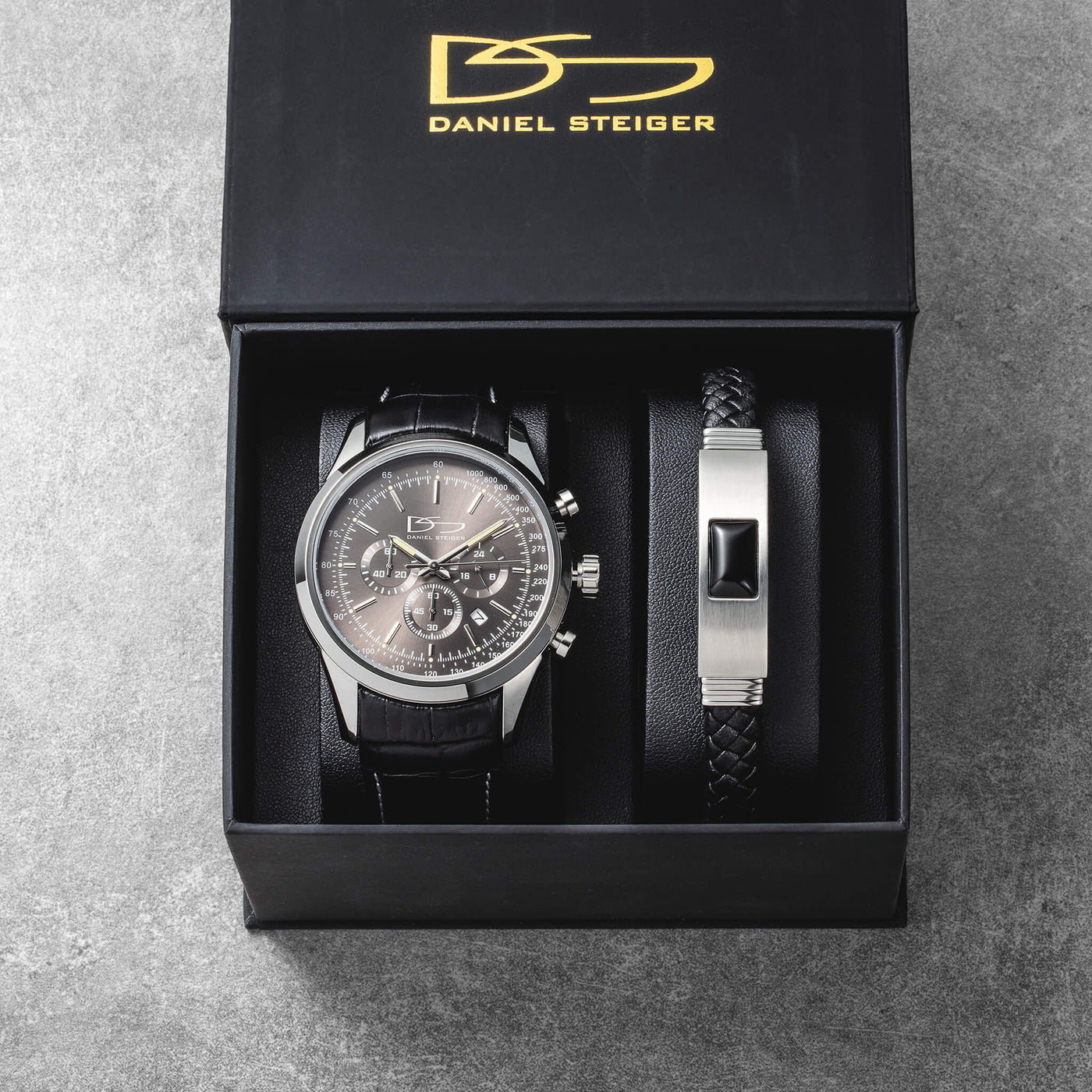 Onyx Edge Men's Watch & Bracelet Box Set