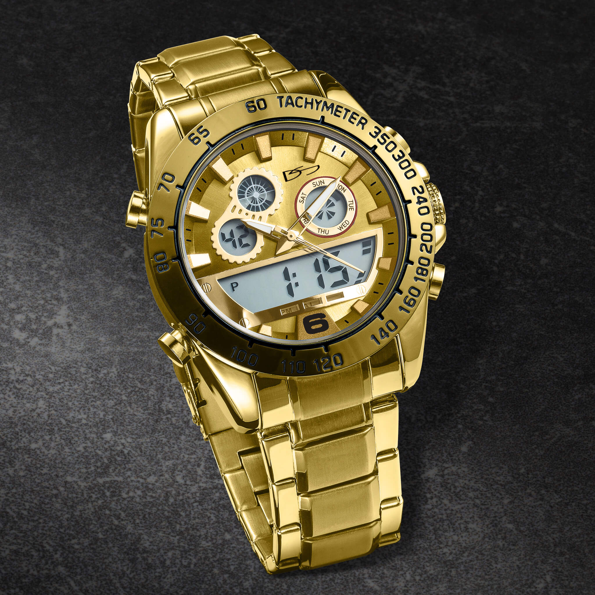 タイタン TITAN 2131YAB 腕時計 ウォッチ クォーツ スクエア 金色 Tech Titan Men's Watch | Timepieces International