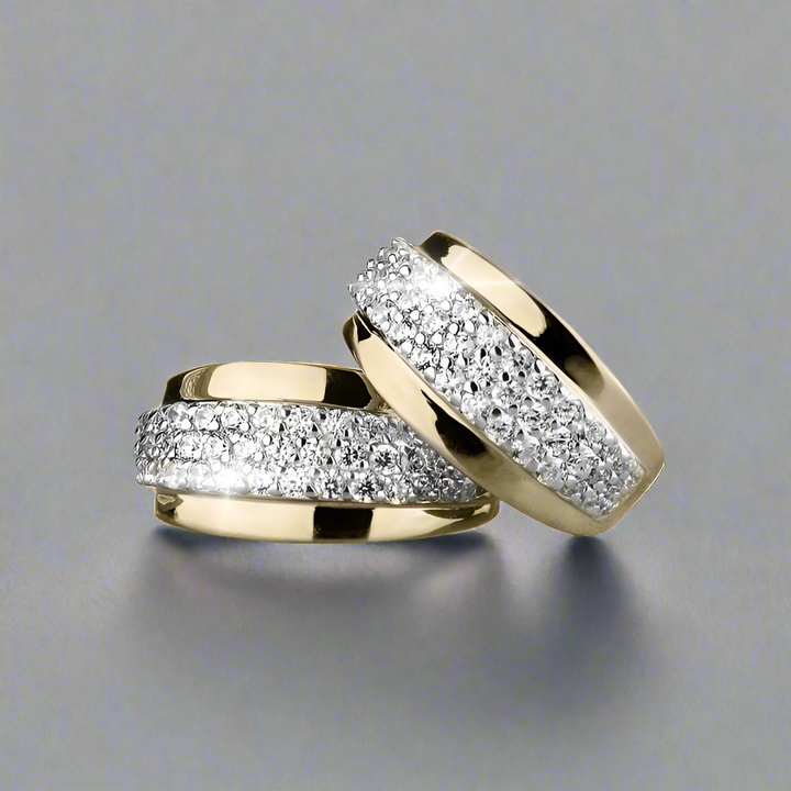 Pair of Golden Stardust Earrings for female, crafted from sterling silver with gold plating and encrusted with sparkling stones, elegant jewelry accessory.