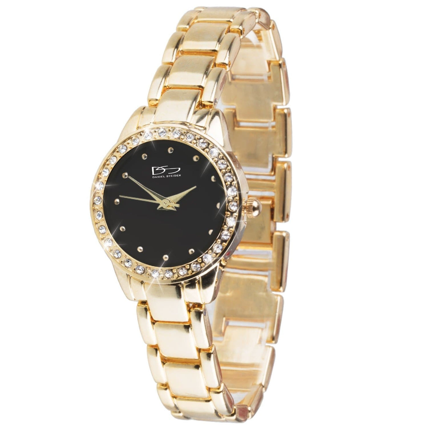 Daniel Steiger Ladies Bedazzled Gold & Black Watch Set