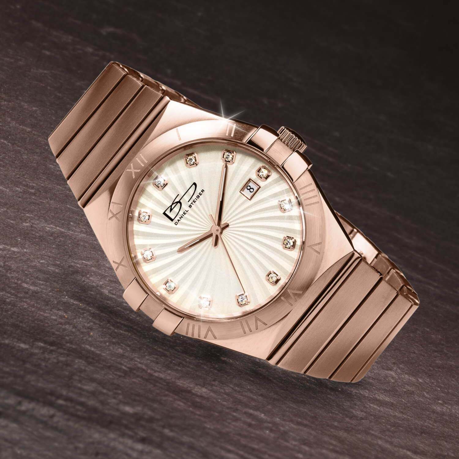 rajas ラジャス　半導体合金健康器　ピンクゴールド　ゲルマニウム California Watch Co. Laguna 34 Mesh Rose Gold White | Watches.com