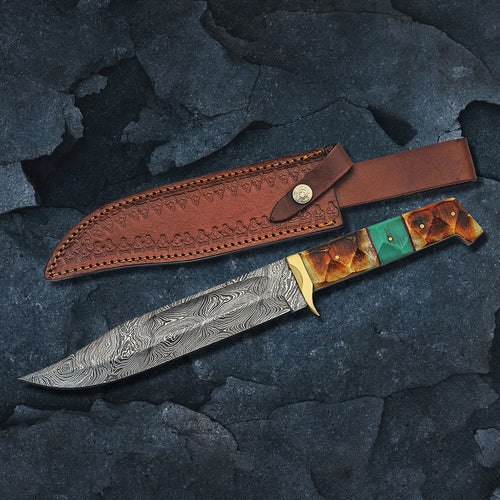 Daniel Steiger Burnt Bone & Turquoise Bowie Knife