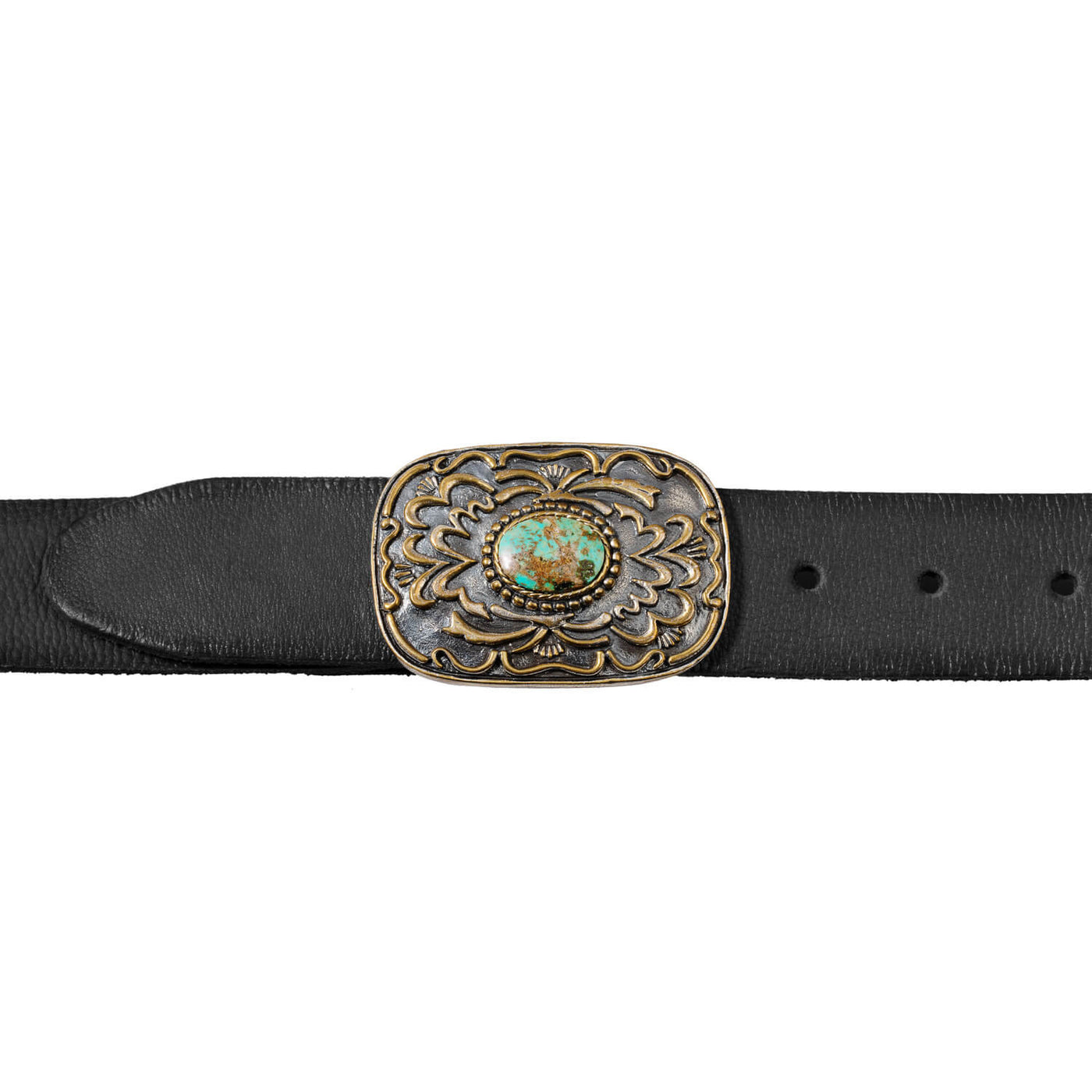 Daniel Steiger Turquoise Black Leather Belt