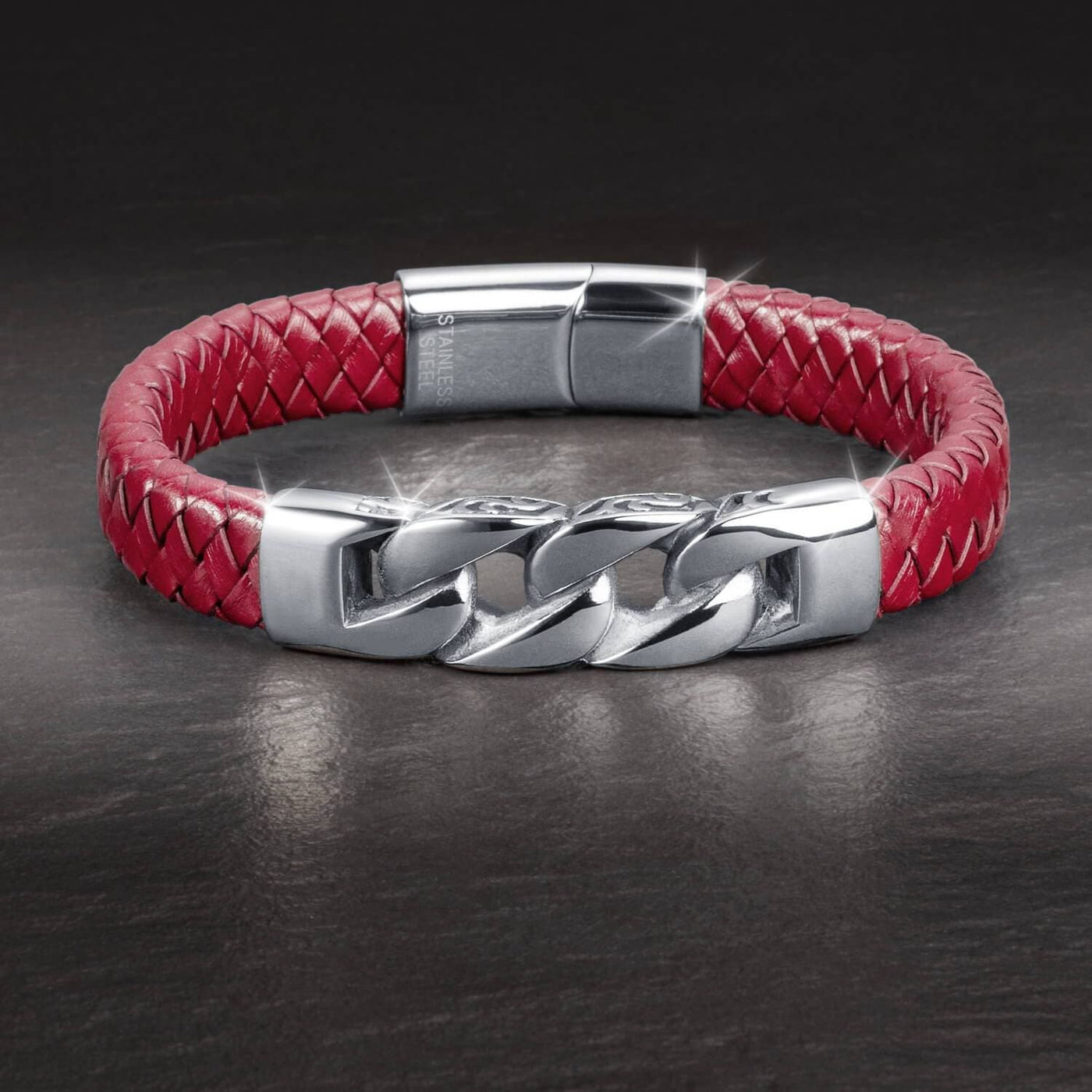 Daniel Steiger Moderno Red Leather Bracelet