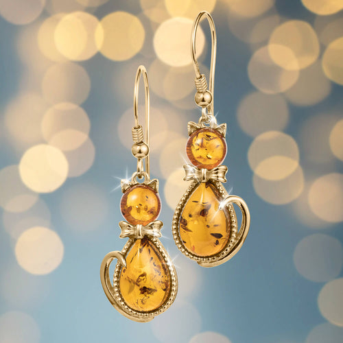 Daniel Steiger Baltic Amber Feline Earrings