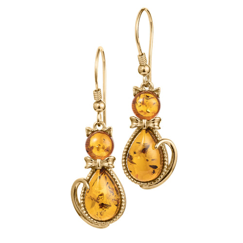 Daniel Steiger Baltic Amber Feline Earrings