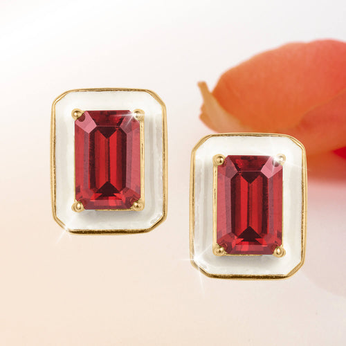 Daniel Steiger Garnet Deco Earrings