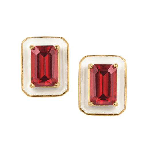 Daniel Steiger Garnet Deco Earrings