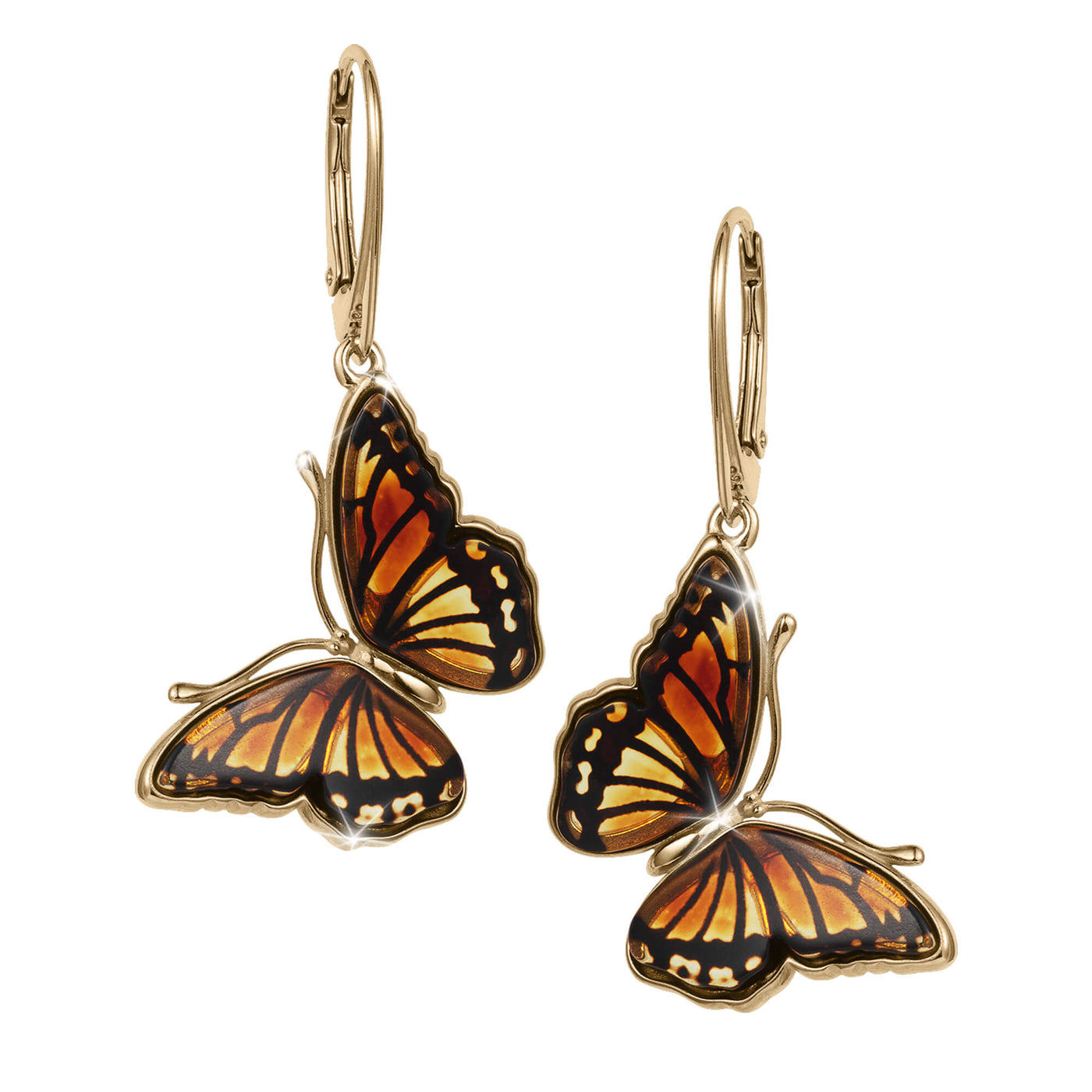 Daniel Steiger Baltic Amber Butterfly Earrings