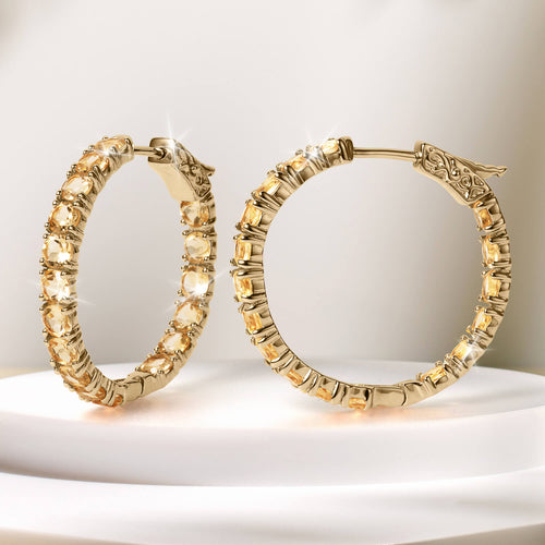 Daniel Steiger Chic Citrine Hoop Earrings