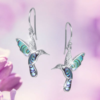 Daniel Steiger Abalone Hummingbird Earrings