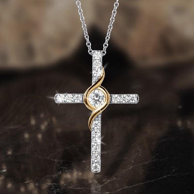 Daniel Steiger Golden Swirl Cross Pendant