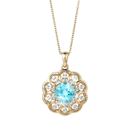 Daniel Steiger Blue Topaz Bloom Pendant