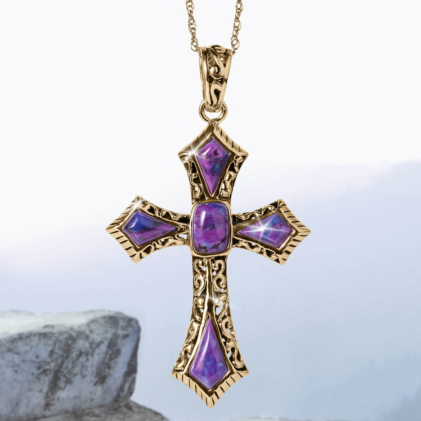 Daniel Steiger Divine Turquoise Cross Pendant