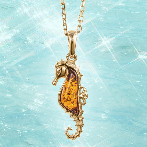 Daniel Steiger Baltic Amber Seahorse Pendant