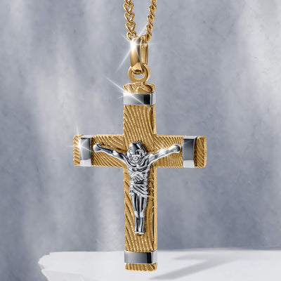 Damascus Crucifix Pendant