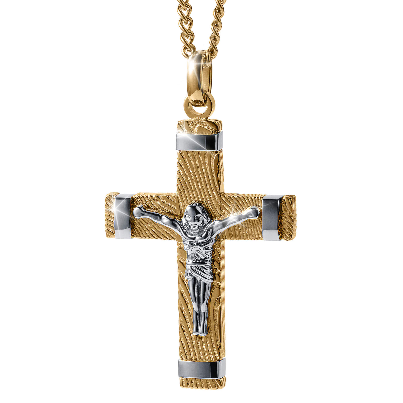 Daniel Steiger Damascus Crucifix Pendant