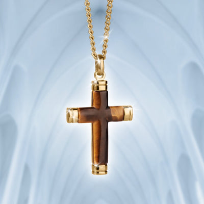 Daniel Steiger Tiger's Eye Cross Pendant