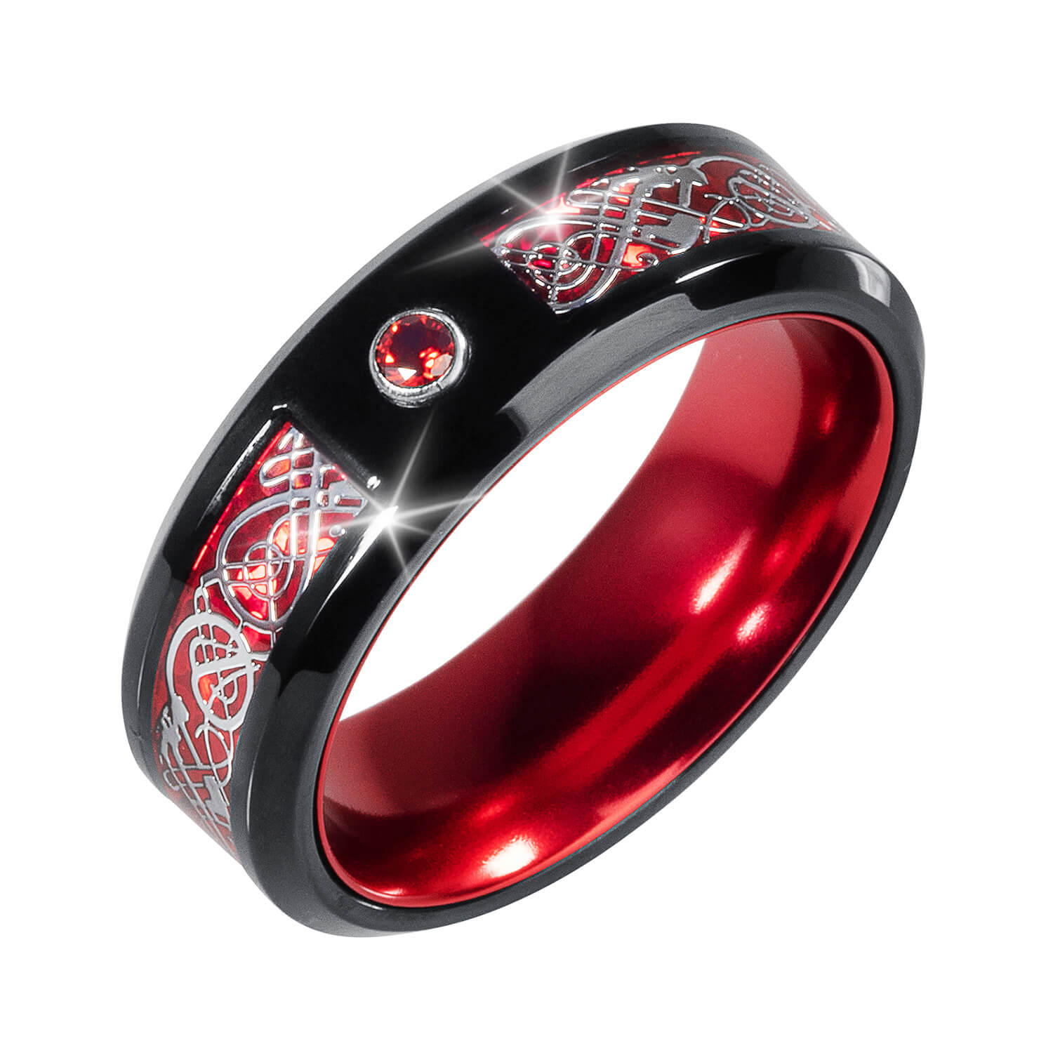 Mens Classic Red Dragon Ring and Women Red Garnet Cross Crystal Wedding Ring  | Garnet cross, Dragon ring, Couple rings