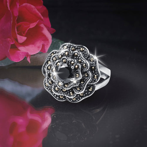 Daniel Steiger Marcasite Rose Ladies Ring