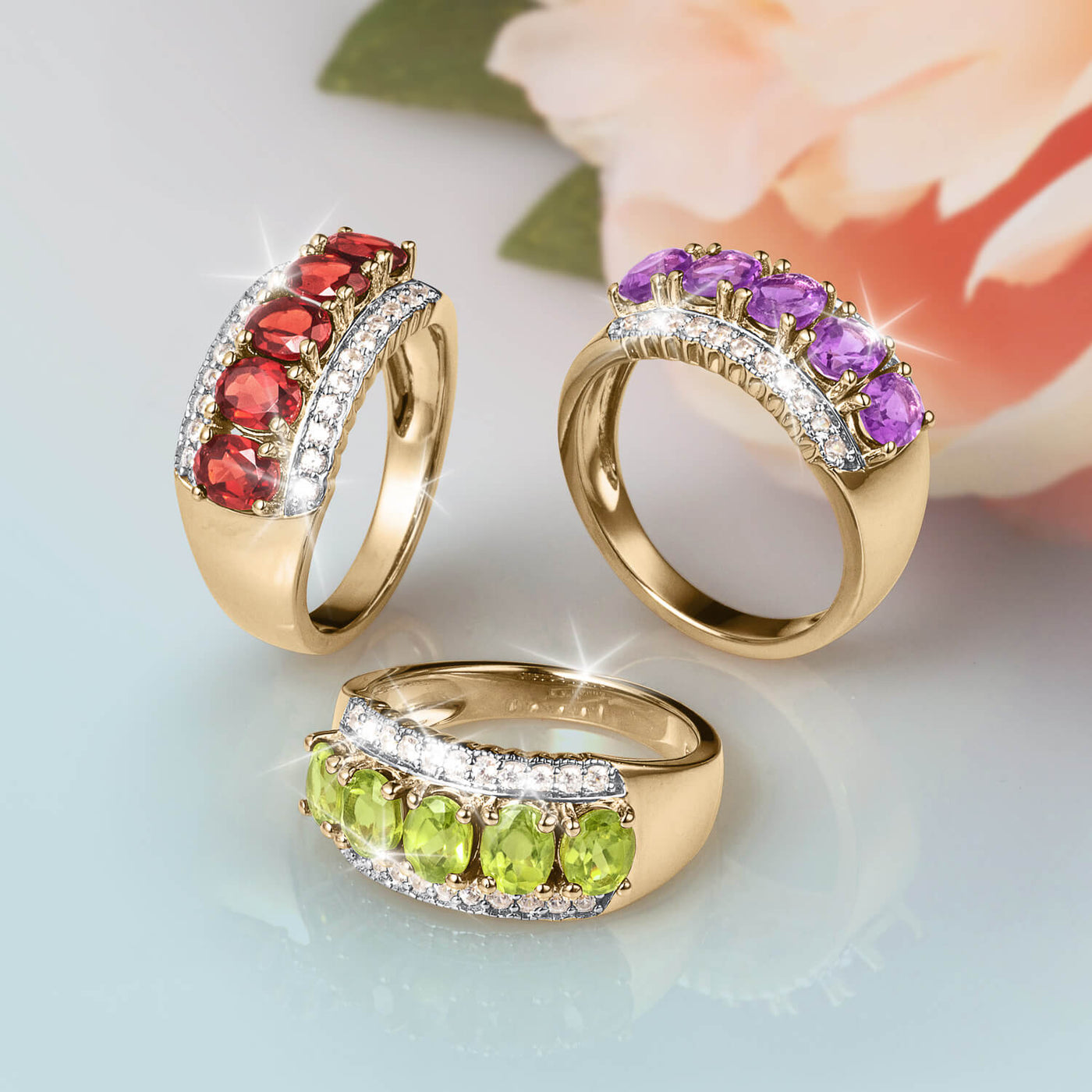 Daniel Steiger Romantica Rainbow Peridot Ladies Ring