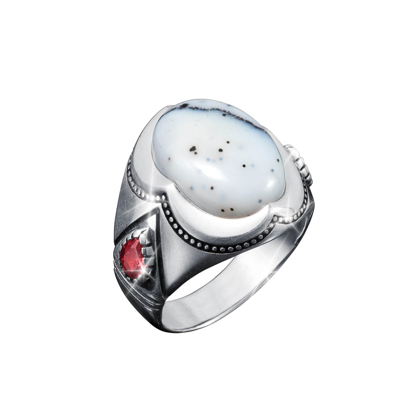 Daniel Steiger Bianco Dendritic Opal Men's Ring