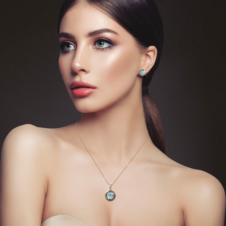 Daniel Steiger Blue Topaz Horizon Pendant