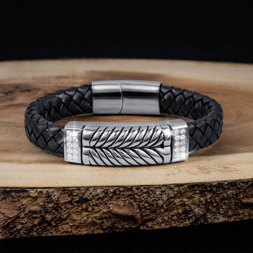 Daniel Steiger Skyline Leather Steel Bracelet