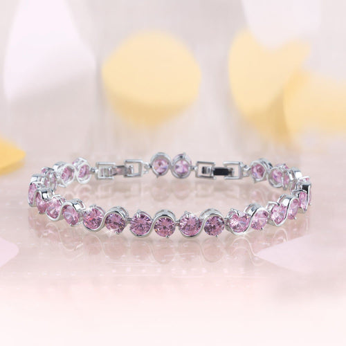 Daniel Steiger Soprano Pink Rhodium Bracelet