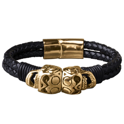 Daniel Steiger Skull Leather Bracelet