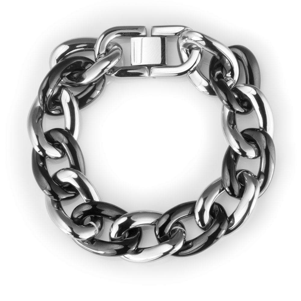 Daniel Steiger Ceramica Bracelet (Black and Steel)