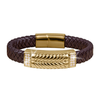 Daniel Steiger Skyline Leather Gold Bracelet