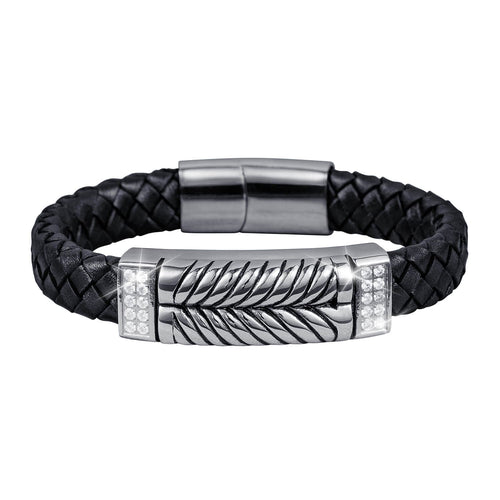 Daniel Steiger Skyline Leather Steel Bracelet